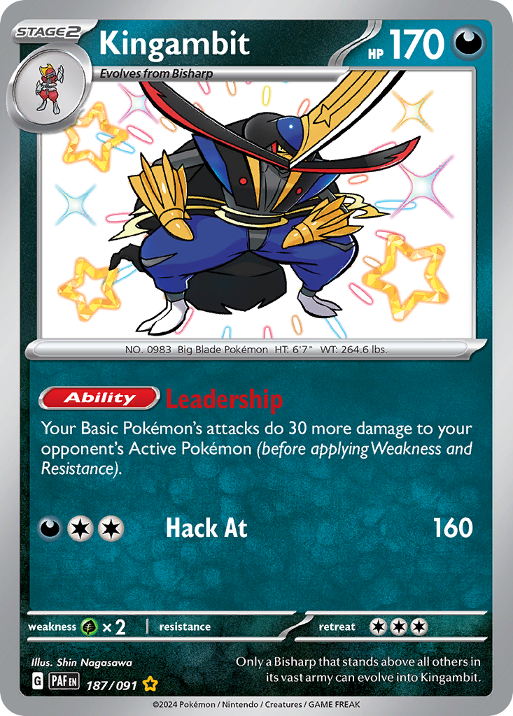 Kingambit - Paldean Fates - #187 - Pokemon TCG card