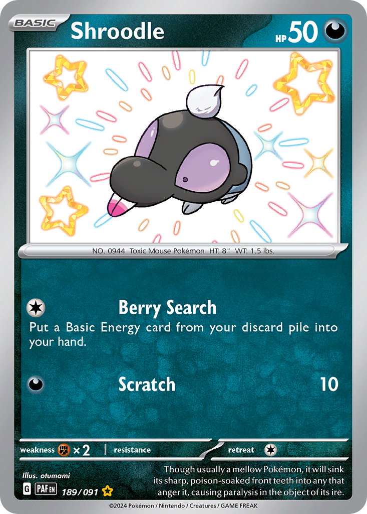 Shroodle - Paldean Fates - #189 - Pokemon TCG card