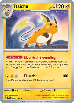 Raichu #19 Raichu - Paldean Fates - #19 - Pokemon TCG card