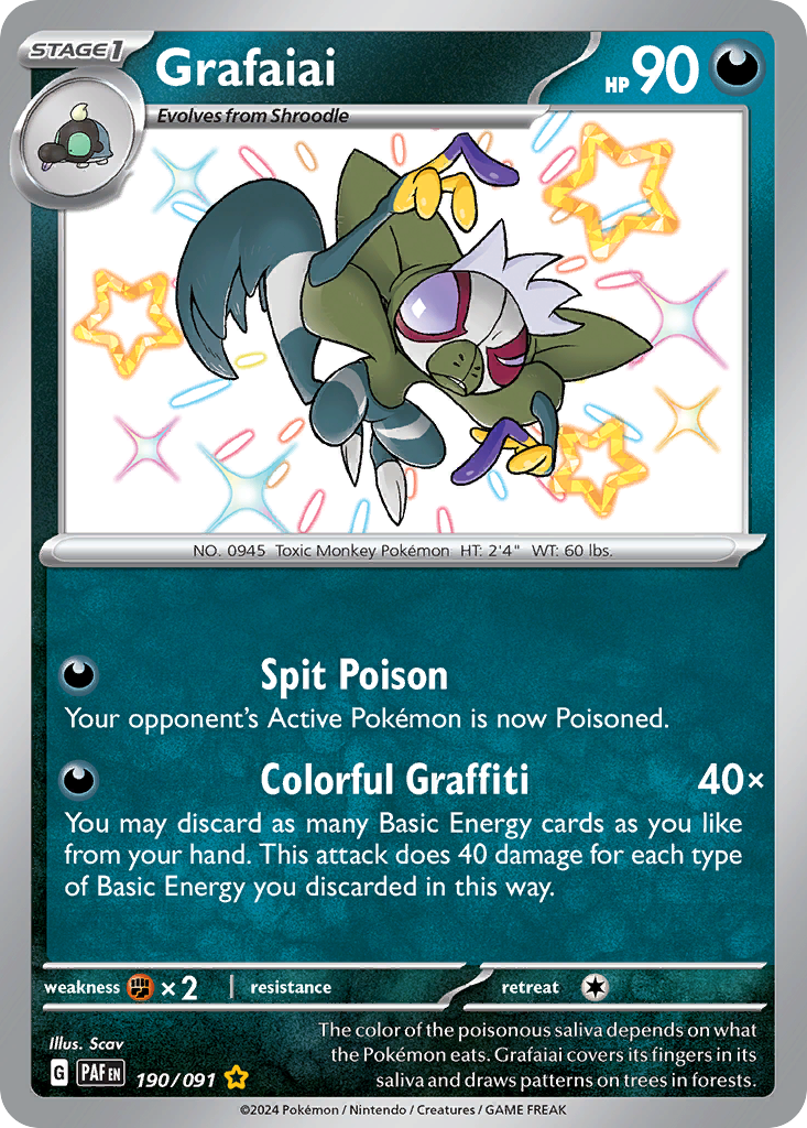 Grafaiai - Paldean Fates - #190 - Pokemon TCG card