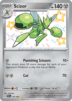 Scizor - Paldean Fates - #191 - Pokemon TCG card