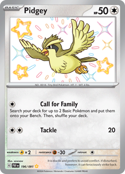 Pidgey #196 Pidgey - Paldean Fates - #196 - Pokemon TCG card