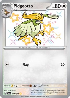 Pidgeotto - Paldean Fates - #197 - Pokemon TCG card