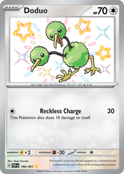 Doduo #199 Doduo - Paldean Fates - #199 - Pokemon TCG card