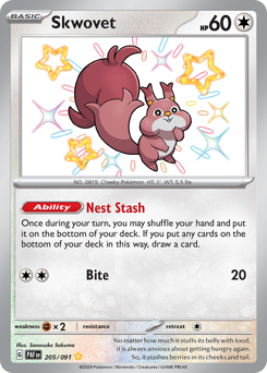 Skwovet #205 Skwovet - Paldean Fates - #205 - Pokemon TCG card