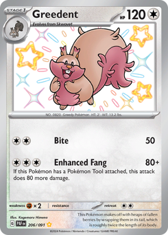 Greedent #206 Greedent - Paldean Fates - #206 - Pokemon TCG card