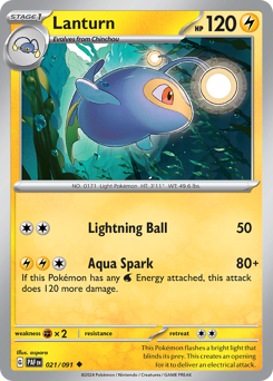 Lanturn - Paldean Fates - #21 - Pokemon TCG card