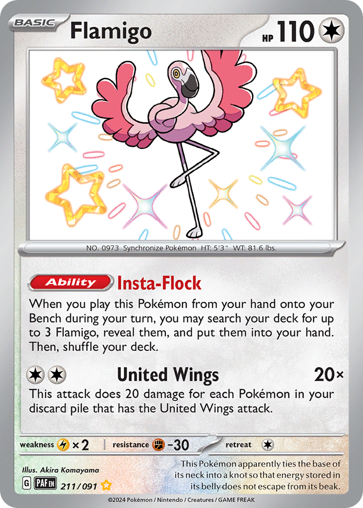 Flamigo - Paldean Fates - #211 - Pokemon TCG card