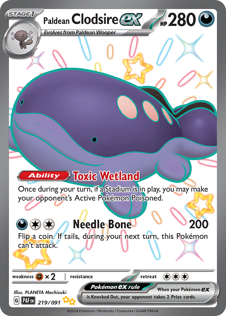 Paldean Clodsire ex - Paldean Fates - #219 - Pokemon TCG card