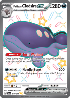 Paldean Clodsire ex #219 Paldean Clodsire ex - Paldean Fates - #219 - Pokemon TCG card