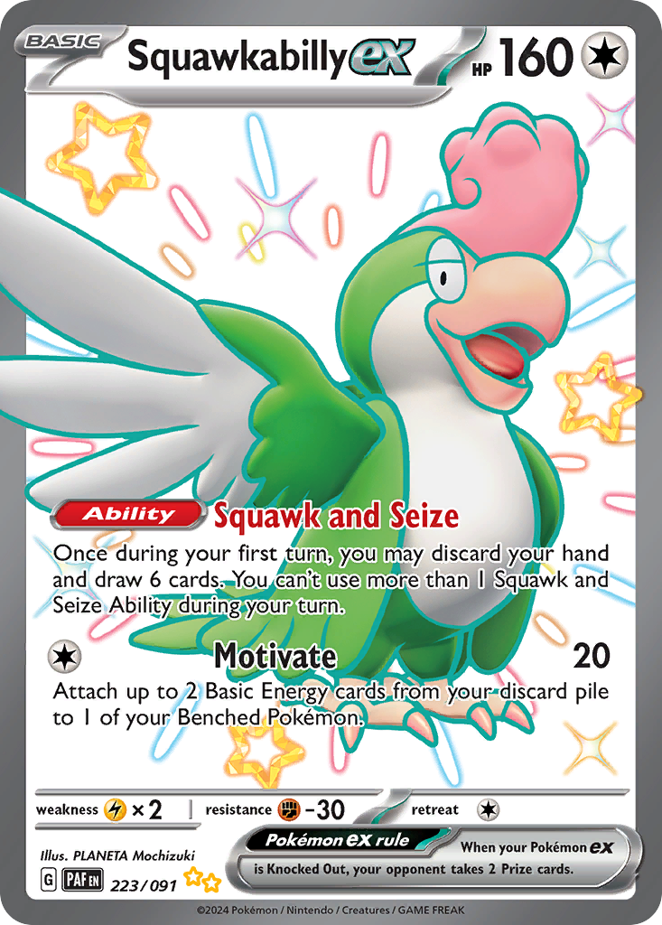 Squawkabilly ex - Paldean Fates - #223 - Pokemon TCG card