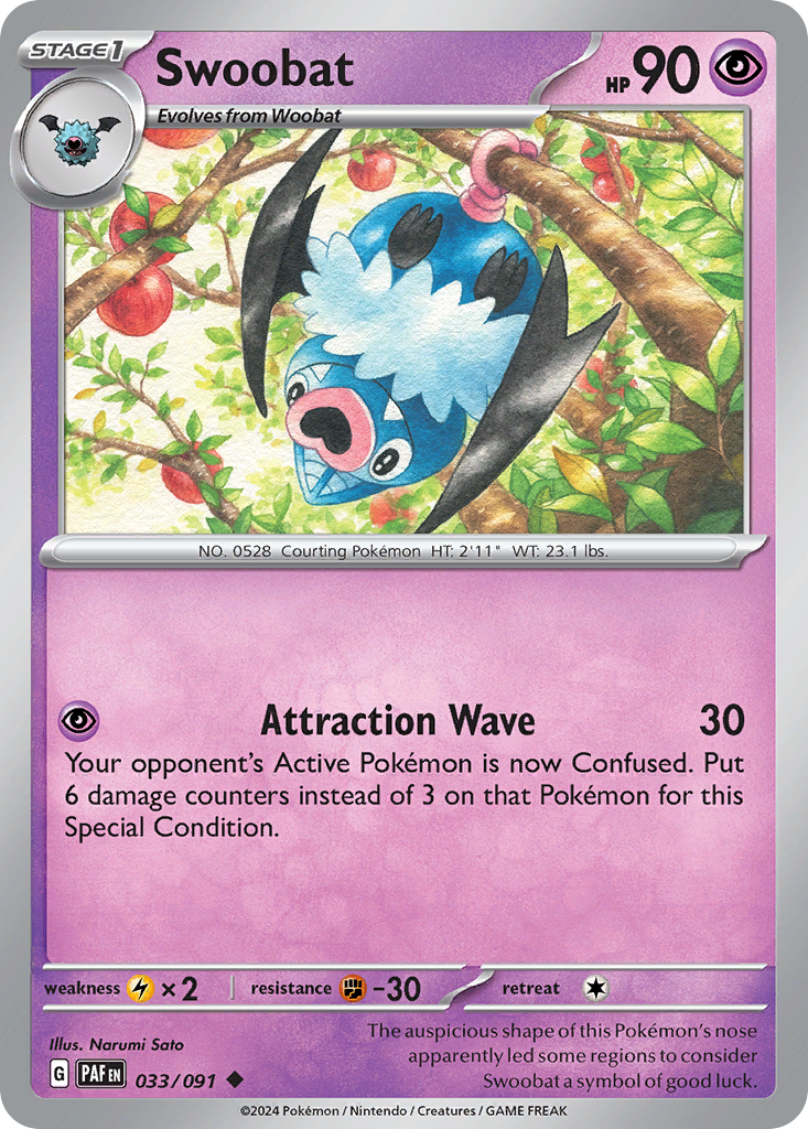 Swoobat - Paldean Fates - #33 - Pokemon TCG card