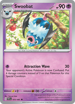 Swoobat - Paldean Fates - #33 - Pokemon TCG card