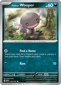 Paldean Wooper #58 Paldean Wooper - Paldean Fates - #58 - Pokemon TCG card