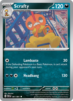 Scrafty #61 Scrafty - Paldean Fates - #61 - Pokemon TCG card