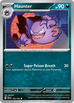 Haunter - Temporal Forces - #103 - Pokemon TCG card