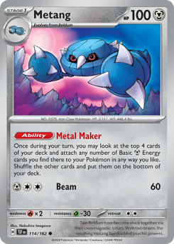 Metang - Temporal Forces - #114 - Pokemon TCG card