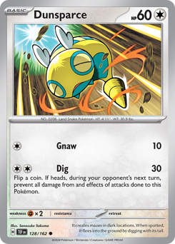 Dunsparce #128 Dunsparce - Temporal Forces - #128 - Pokemon TCG card
