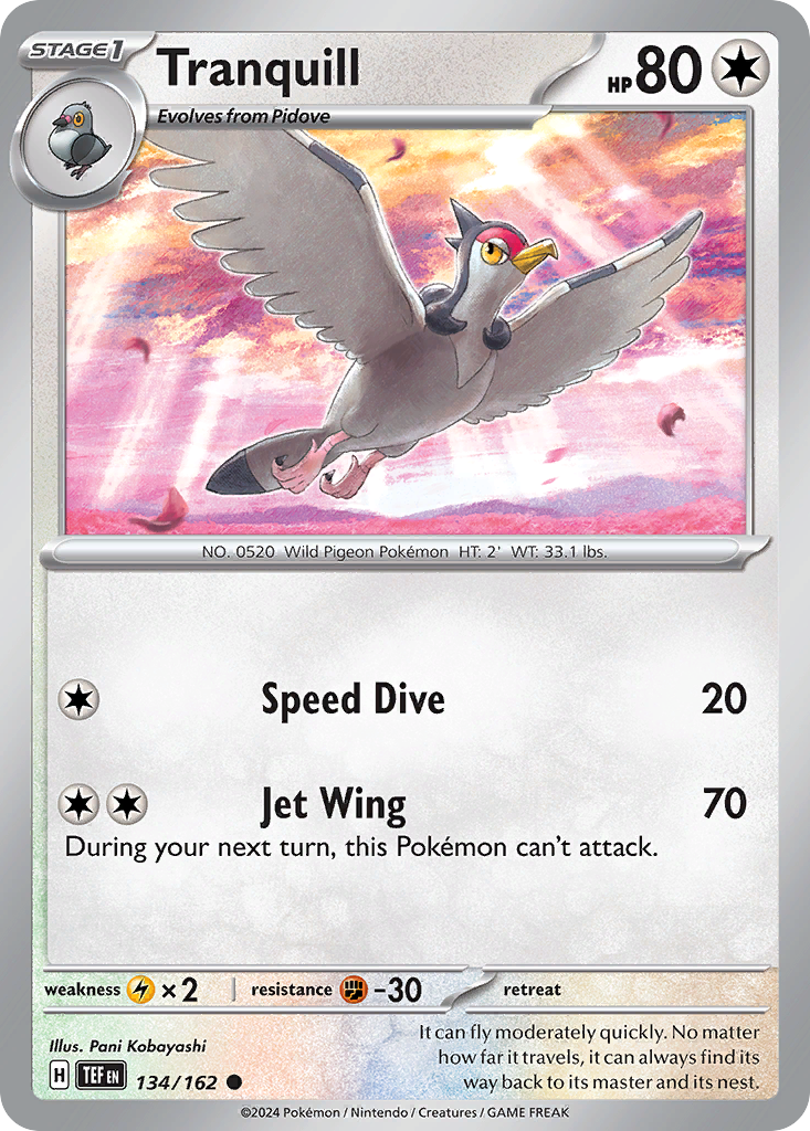 Tranquill - Temporal Forces - #134 - Pokemon TCG card