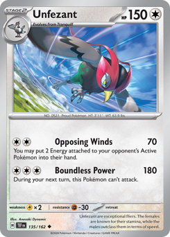 Unfezant - Temporal Forces - #135 - Pokemon TCG card