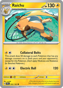Raichu #52 Raichu - Temporal Forces - #52 - Pokemon TCG card