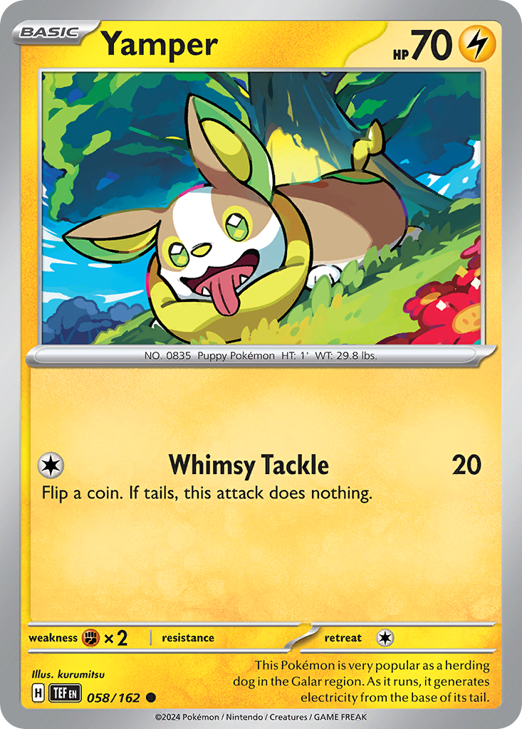 Yamper - Temporal Forces - #58 - Pokemon TCG card