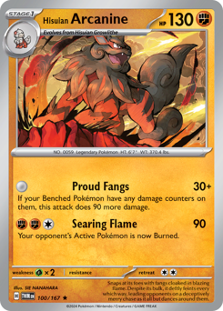 Hisuian Arcanine #100 Hisuian Arcanine - Twilight Masquerade - #100 - Pokemon TCG card