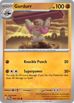 Gurdurr #104 Gurdurr - Twilight Masquerade - #104 - Pokemon TCG card