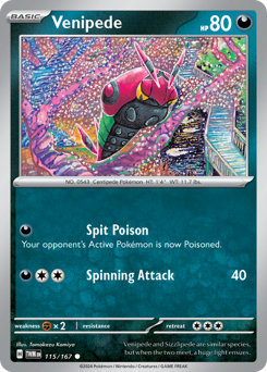 Venipede #115 Venipede - Twilight Masquerade - #115 - Pokemon TCG card
