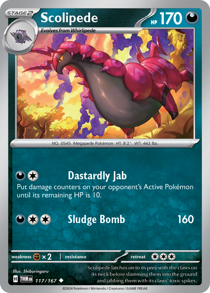 Scolipede - Twilight Masquerade - #117 - Pokemon TCG card