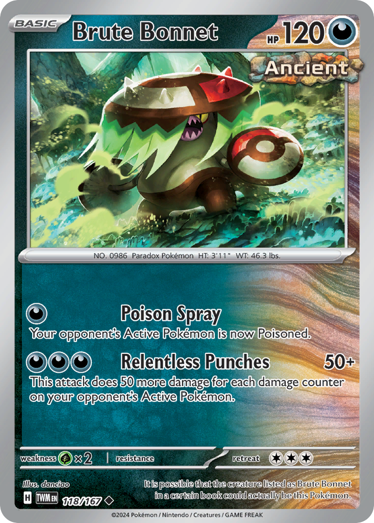 Brute Bonnet - Twilight Masquerade - #118 - Pokemon TCG card