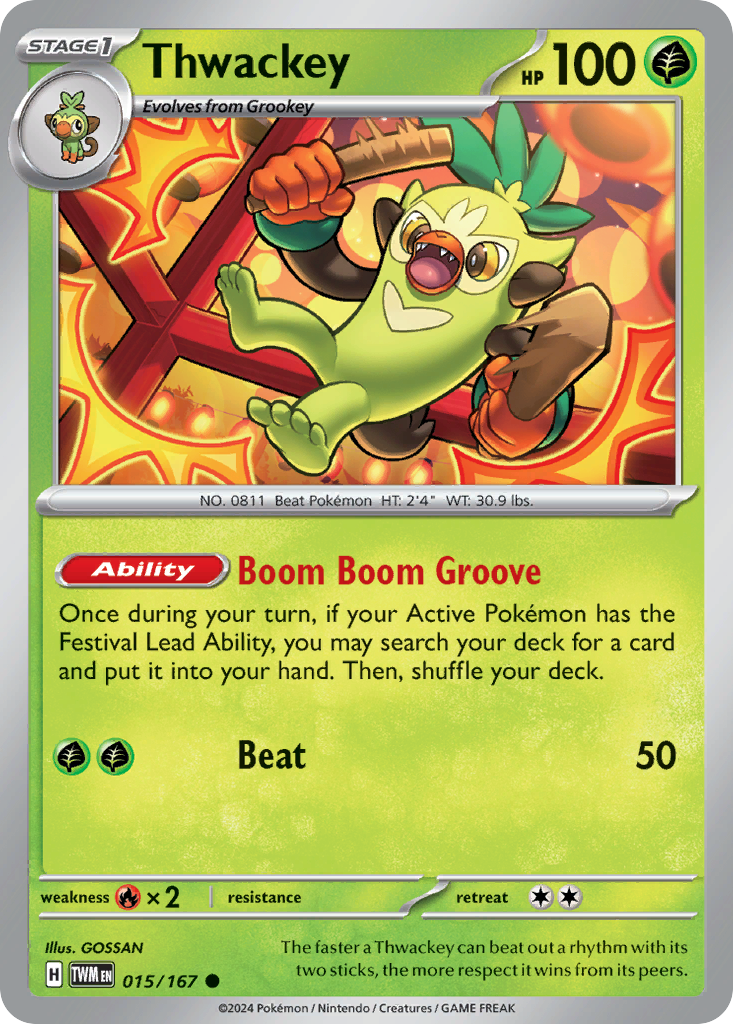 Thwackey - Twilight Masquerade - #15 - Pokemon TCG card
