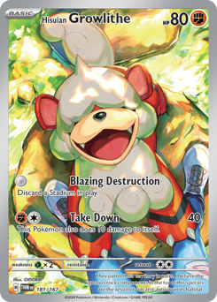 Hisuian Growlithe - Twilight Masquerade - #181 - Pokemon TCG card