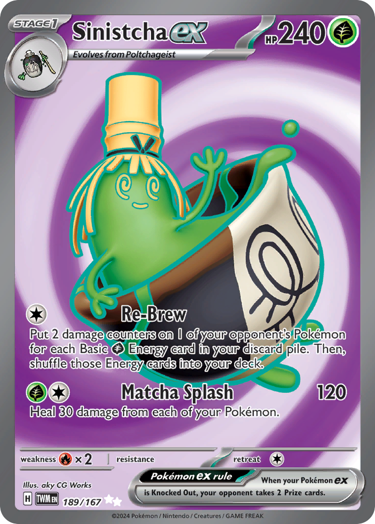 Sinistcha ex - Twilight Masquerade - #189 - Pokemon TCG card