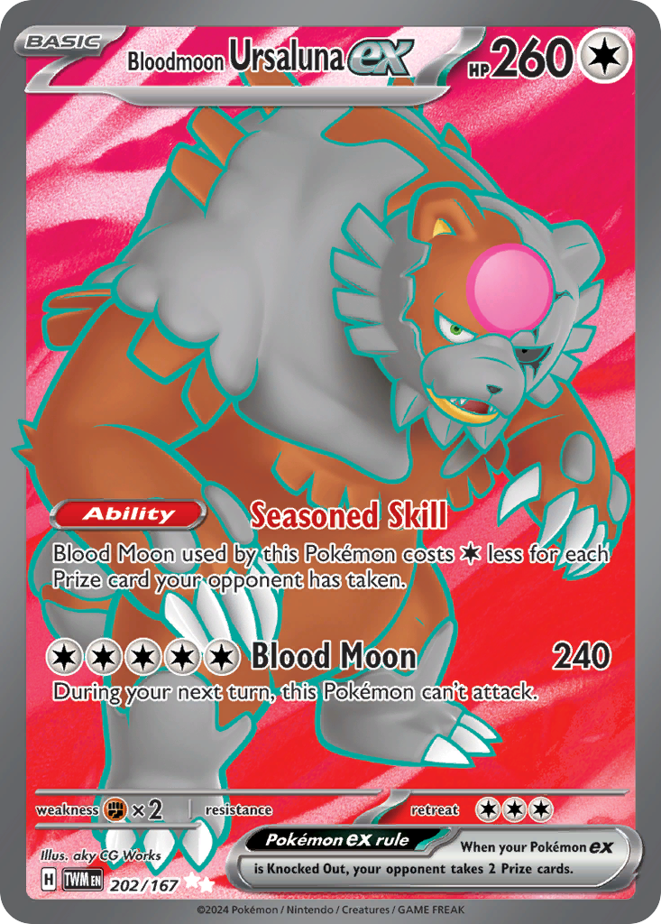 Bloodmoon Ursaluna ex - Twilight Masquerade - #202 - Pokemon TCG card