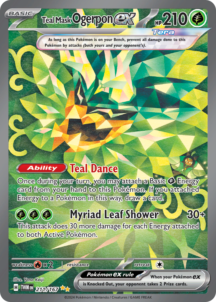 Teal Mask Ogerpon ex - Twilight Masquerade - #211 - Pokemon TCG card