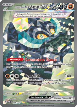 Cornerstone Mask Ogerpon ex #215 Cornerstone Mask Ogerpon ex - Twilight Masquerade - #215 - Pokemon TCG card