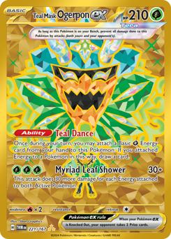 Teal Mask Ogerpon ex #221 Teal Mask Ogerpon ex - Twilight Masquerade - #221 - Pokemon TCG card