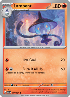Lampent #37 Lampent - Twilight Masquerade - #37 - Pokemon TCG card