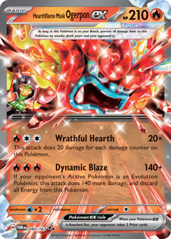 Hearthflame Mask Ogerpon ex #40 Hearthflame Mask Ogerpon ex - Twilight Masquerade - #40 - Pokemon TCG card