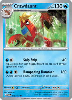 Crawdaunt #48 Crawdaunt - Twilight Masquerade - #48 - Pokemon TCG card