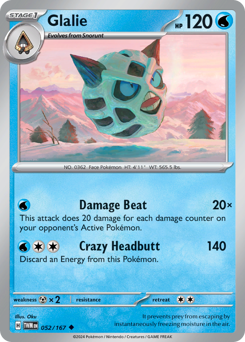 Glalie #52 Glalie - Twilight Masquerade - #52 - Pokemon TCG card