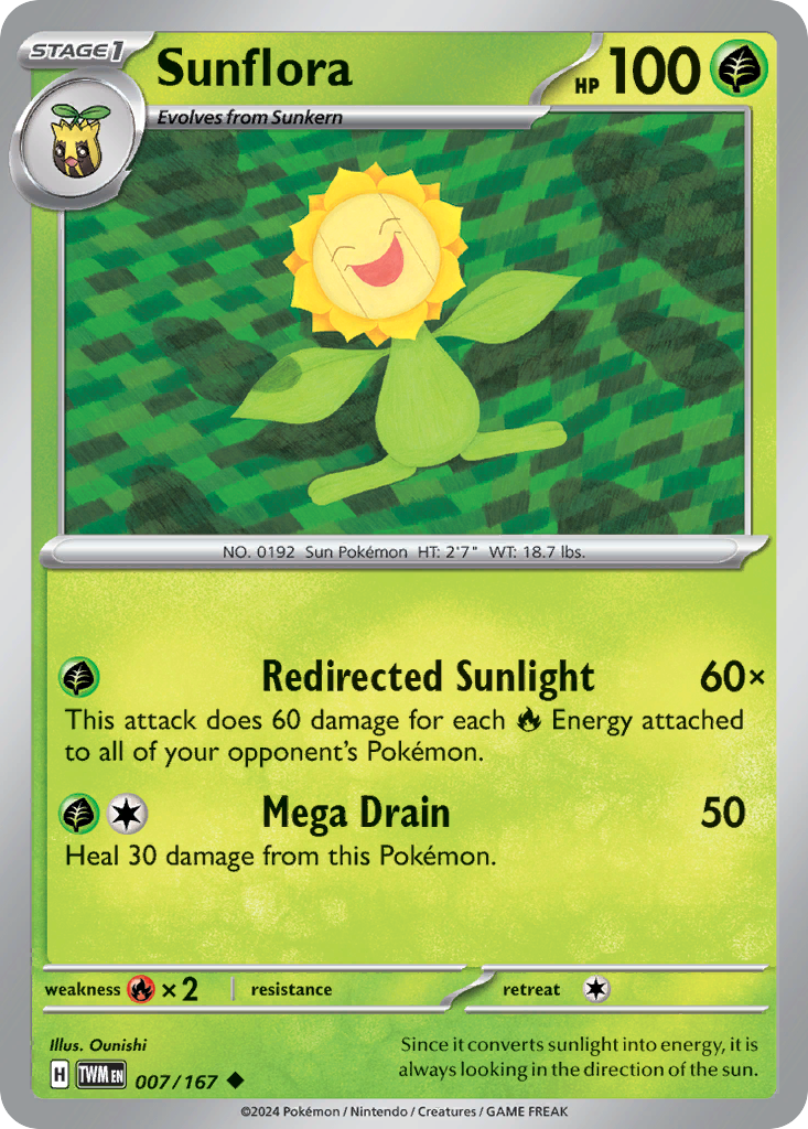 Sunflora - Twilight Masquerade - #7 - Pokemon TCG card