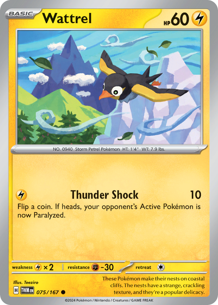Wattrel - Twilight Masquerade - #75 - Pokemon TCG card
