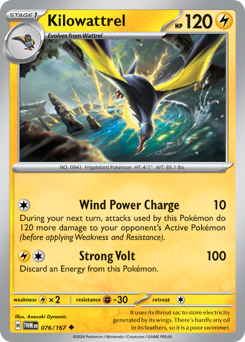 Kilowattrel #76 Kilowattrel - Twilight Masquerade - #76 - Pokemon TCG card