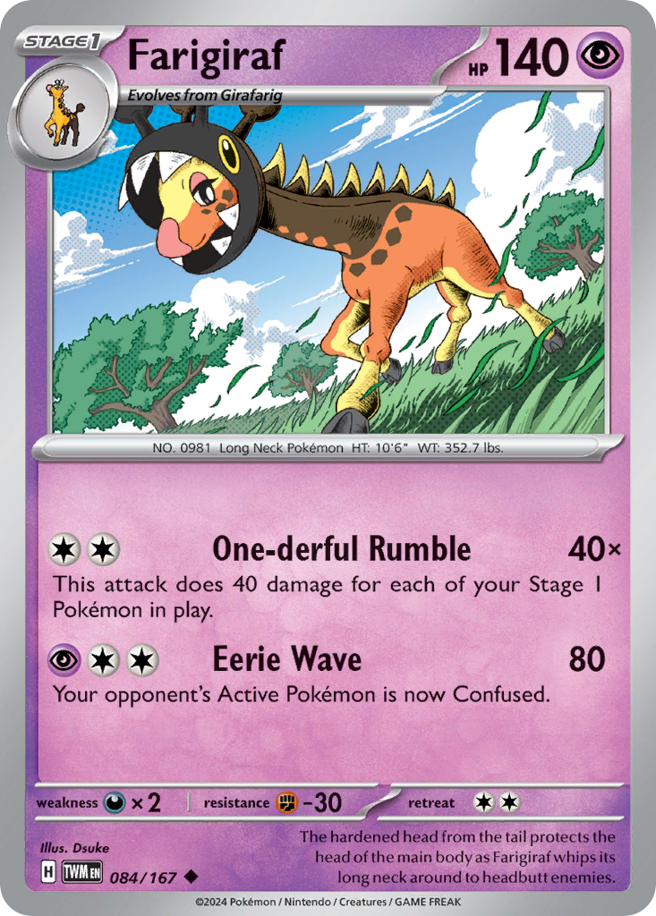 Farigiraf - Twilight Masquerade - #84 - Pokemon TCG card