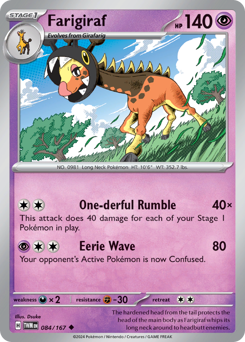 Farigiraf #84 Farigiraf - Twilight Masquerade - #84 - Pokemon TCG card