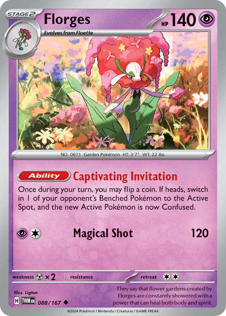 Florges - Twilight Masquerade - #88 - Pokemon TCG card