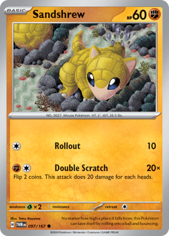 Sandshrew #97 Sandshrew - Twilight Masquerade - #97 - Pokemon TCG card