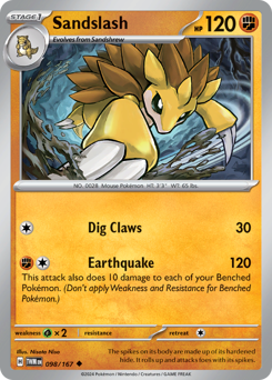 Sandslash #98 Sandslash - Twilight Masquerade - #98 - Pokemon TCG card